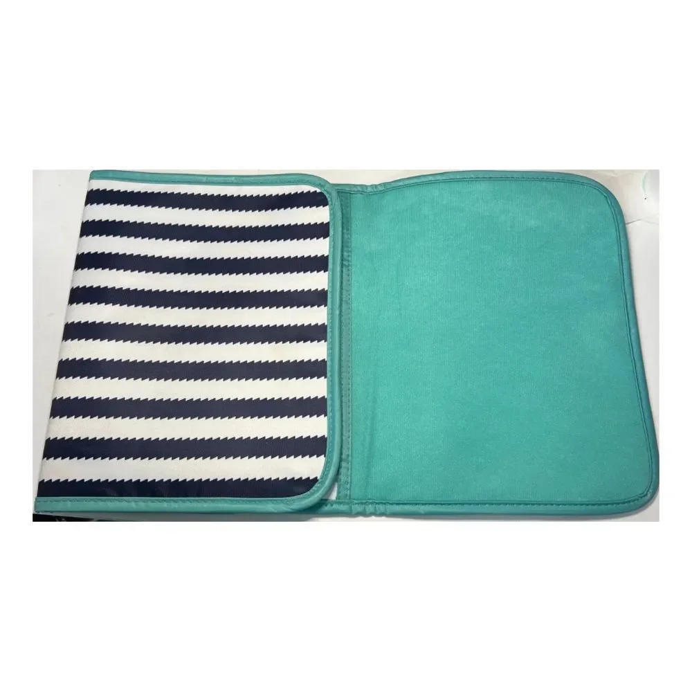 Thirty One Fold it Up Organizer Navy Wave Paper Notebook Holder Stationery
